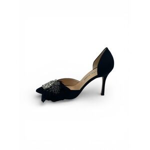 Manolo Blahnik Galleo Pick 90 Arianna Black Crystal Feather Pumps 38.5 US 8.5